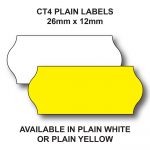 CT4 Price gun labels yellow or white for 1 line label guns